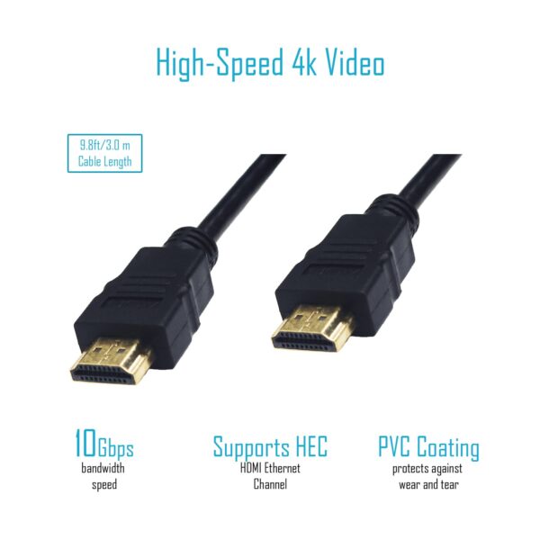 Cable HDMI  (M) a HDMI (M) 2.0 10FT Gold Platted 4K  - Imagen 3
