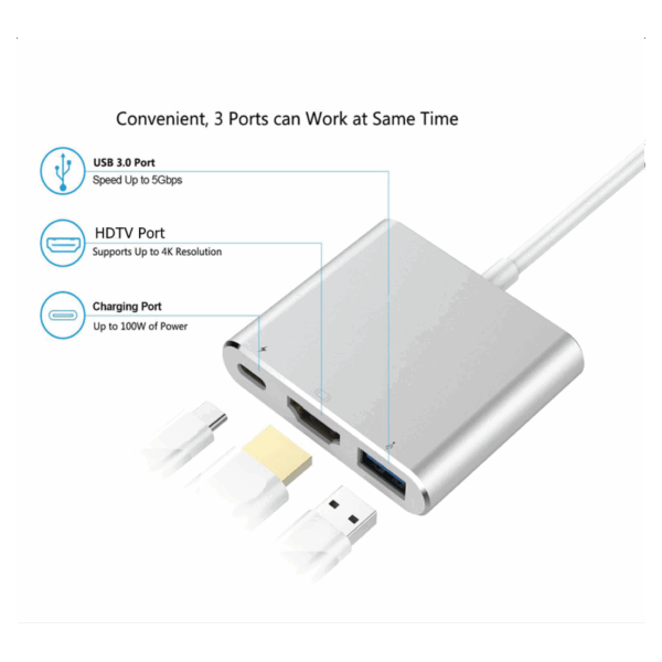 Adaptador Tipo C a USB, USB C HDMI (H) - Imagen 3