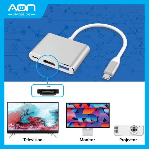 Adaptador Tipo C a USB, USB C HDMI (H) - Imagen 4
