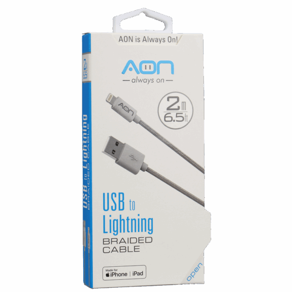 Cable USB-A a Lightning (Nylon - Blanco) de 2m