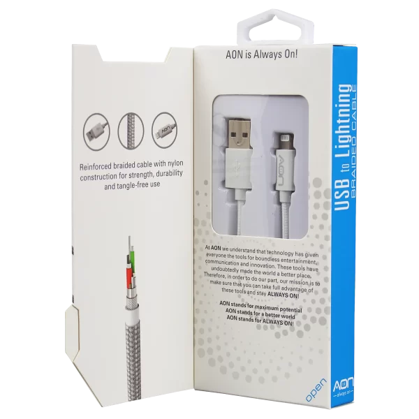 Cable USB-A a Lightning (Nylon - Blanco) de 2m - Imagen 4
