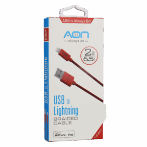 Cable USB-A a Lightning (Nylon - Rojo) de 2m
