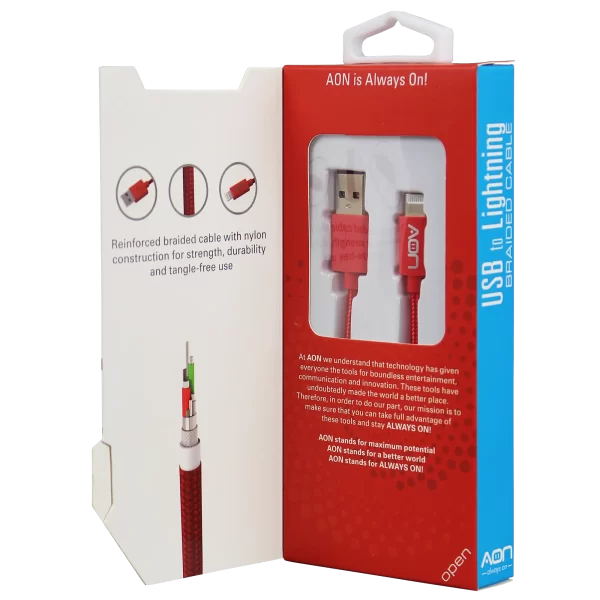 Cable USB-A a Lightning (Nylon - Rojo) de 2m - Imagen 4