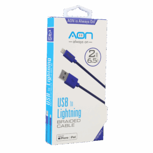 AON Cable  USB-A a Lightning (Nylon - Azul) de 2m