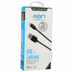 Cable USB-A a Lightning (Nylon - Negro) de 3m