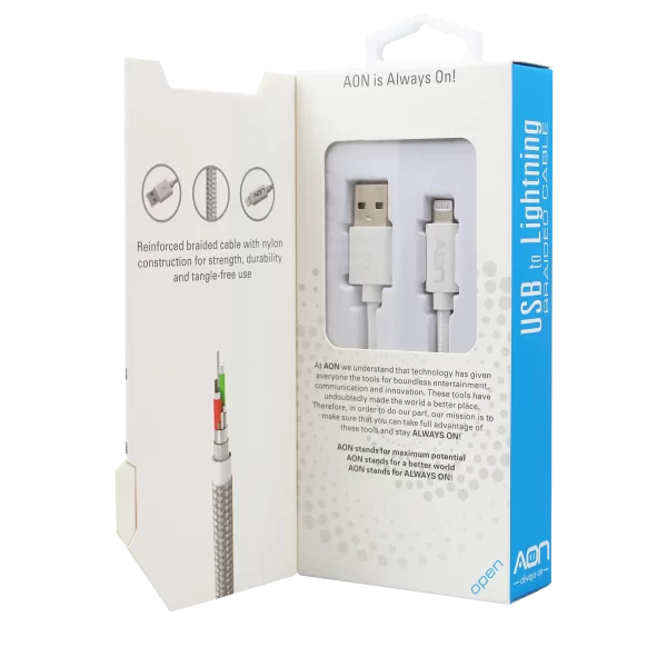 Cable USB-A a Lightning (Nylon - Blanco) de 3m - Imagen 2