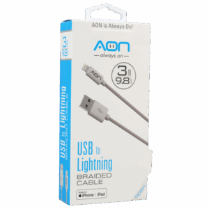 Cable USB-A a Lightning (Nylon - Blanco) de 3m