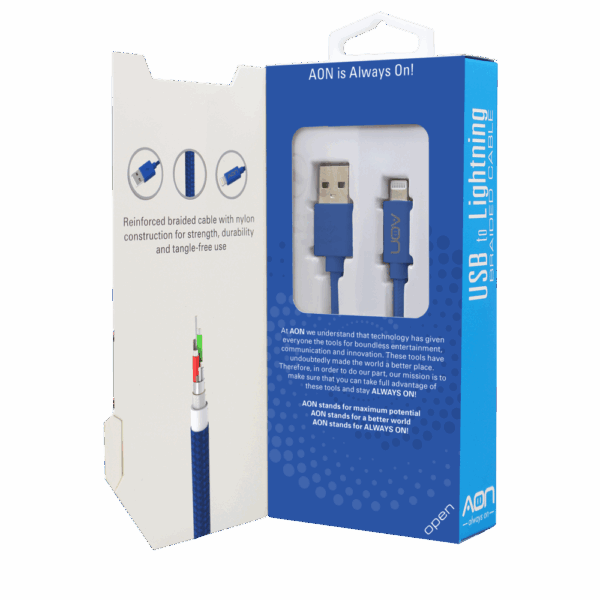 Cable USB-A a Lightning (Nylon - Azul) de 3m - Imagen 2