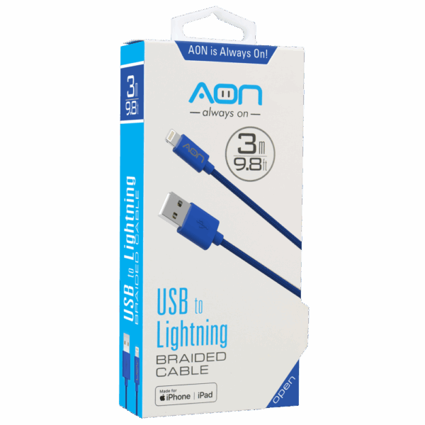 Cable USB-A a Lightning (Nylon - Azul) de 3m