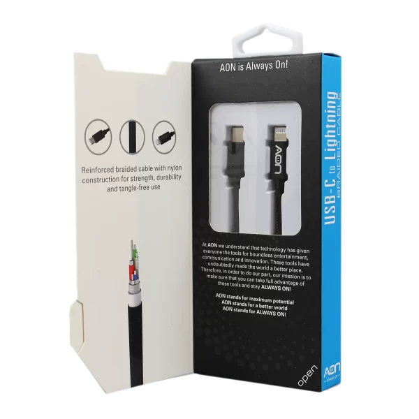 Cable USB-C a Lightning (Nylon - Negro) de 2m - Imagen 2