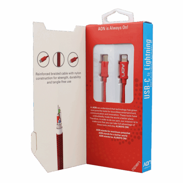 Cable USB-C a Lightning (Nylon - Rojo) de 2m - Imagen 2
