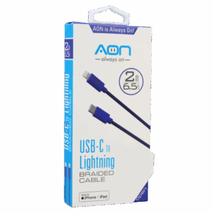 Cable USB-C a Lightning  (Nylon -Azul) de 2m