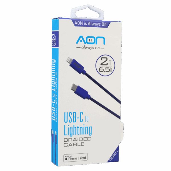 Cable USB-C a Lightning  (Nylon -Azul) de 2m
