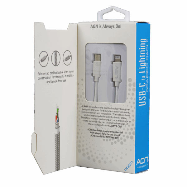 Cable USB-C a Lightning (Nylon - Blanco) de 3m - Imagen 2