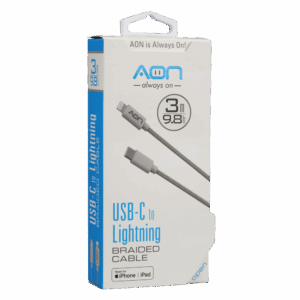 Cable USB-C a Lightning (Nylon - Blanco) de 3m