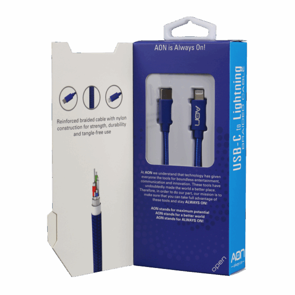 Cable USB-C a Lightning (Nylon - Azul) de 3m - Imagen 2