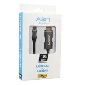 Cable USB-C a HDMI (PVC) de 1.8m (4K)