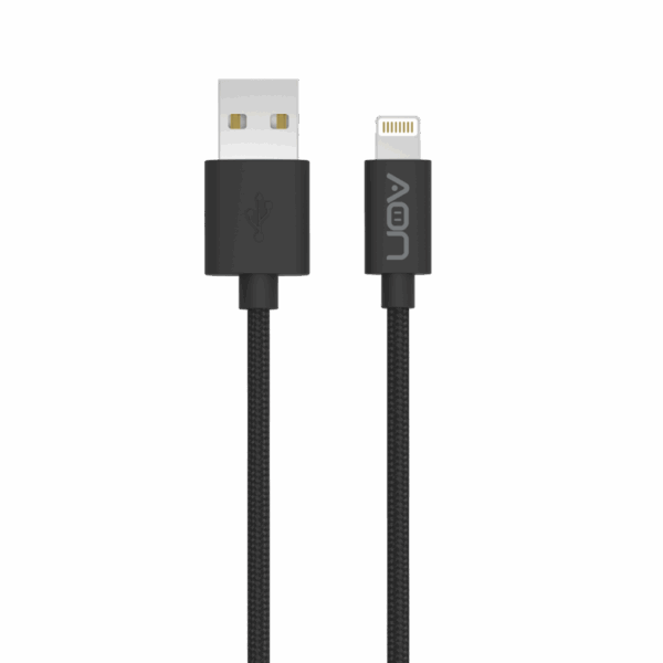 AON Cable  USB-A a Lightning (Nylon - Negro) de 2m - Imagen 2