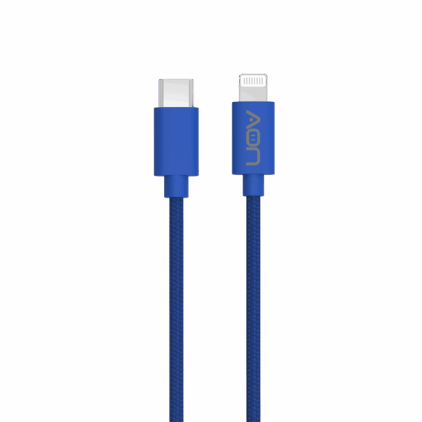 Cable USB-C a Lightning  (Nylon -Azul) de 2m - Imagen 3