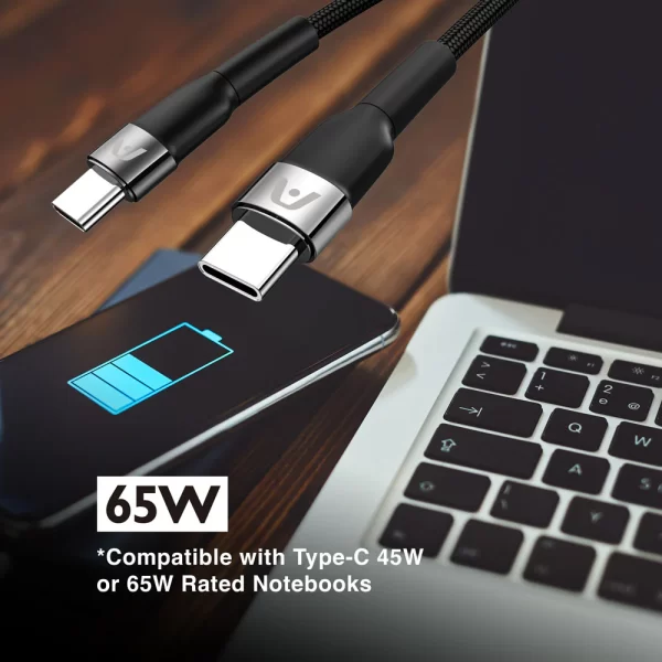 Cable Tipo C a Tipo C para carga rápida 65W 3M - Imagen 7