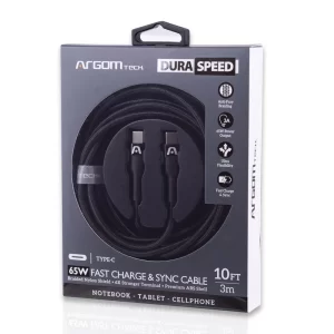 Cable Tipo C a Tipo C para carga rápida 65W 3M