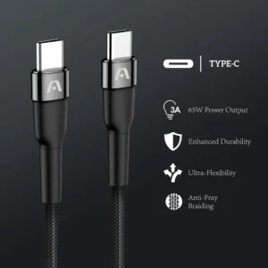 ARGOM Cable Adaptador Tipo C carga rápida 65W 1.8M