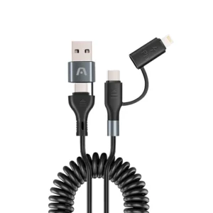 ARGOM Cable 4 en 1 USB-A + USB-C a USB-C + Lightning - 1.5mts - 60Wtts