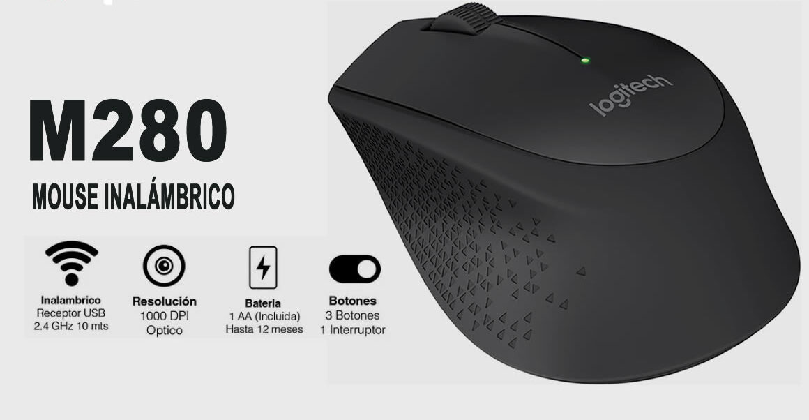 Logitech Mouse USB Wireless M280 - (910-004284)