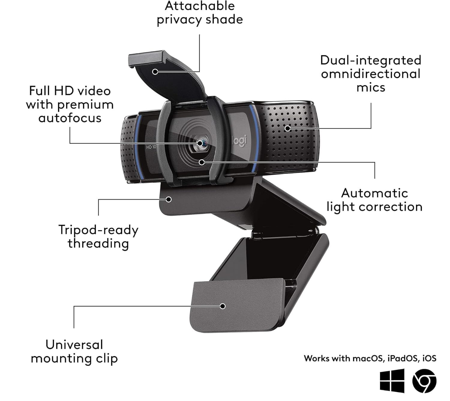 Logitech Camara Web para Streaming FHD C920e (960-001401) - Imagen 2