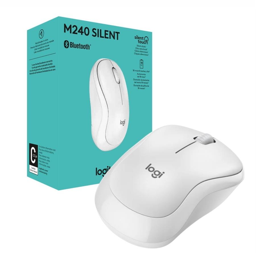 Logitech Mouse Wireless BT M240 Blanco - 910-007116