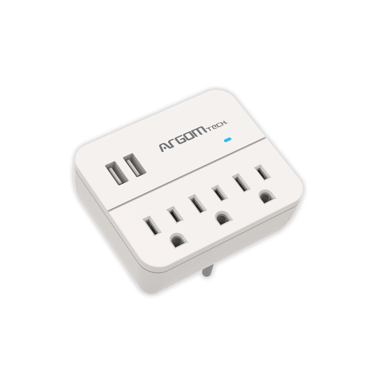 Regleta de Pared 3 Tomas + 2 USB (ARG-AC-0266WT)
