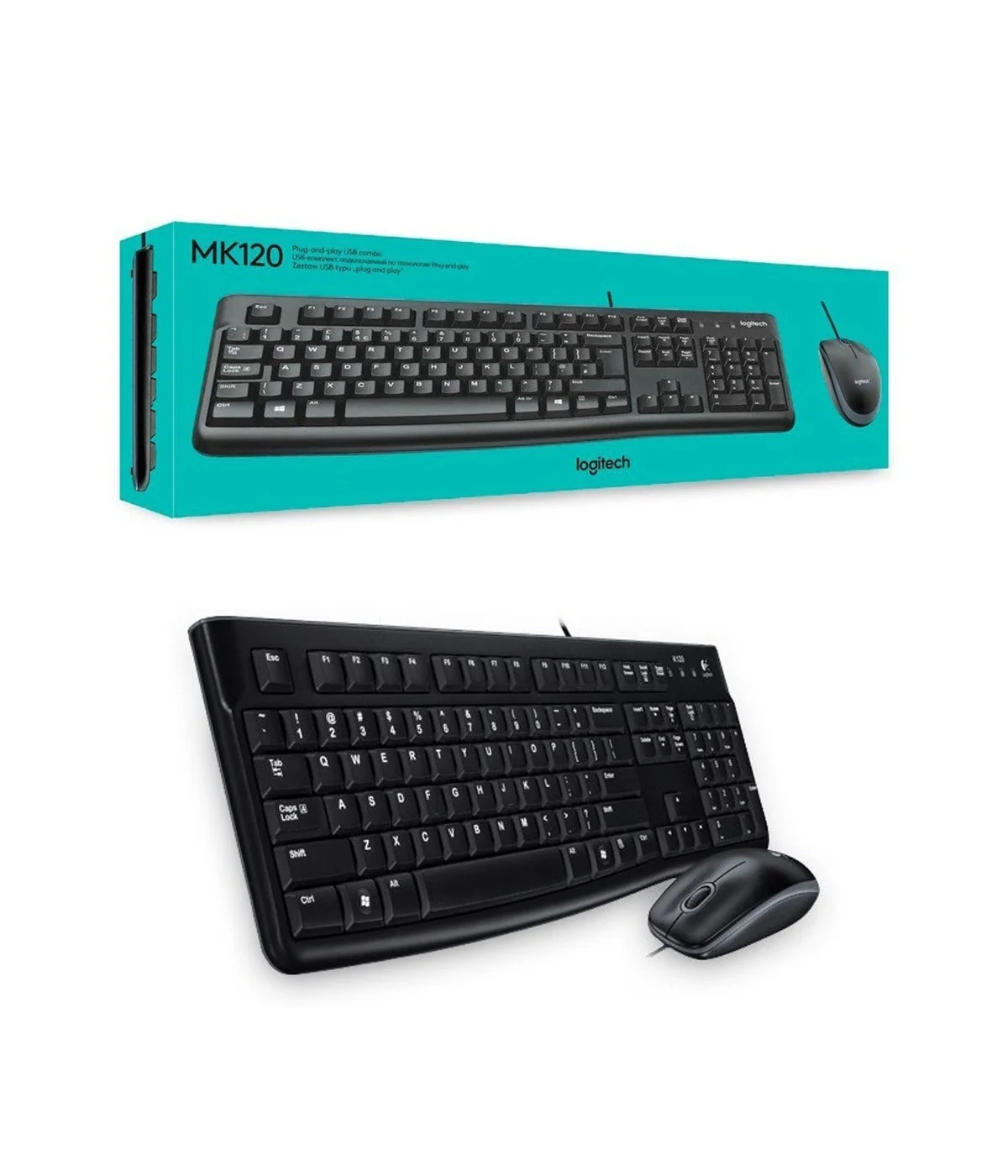 Logitech Teclado y Mouse USB MK120 Classic - 920-004428