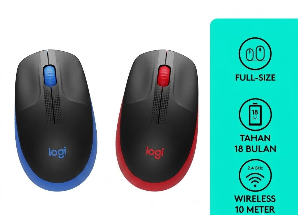 Logitech Mouse Wireless BT M190 Rojo - Azul 910-005904 / 910-005903