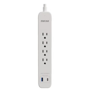 FORZA Regleta Protector de 5 Tomas + 1USB + 1 Tipo-C 1625W  - FSP-451USBCW