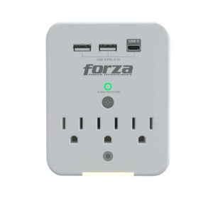 FORZA Tomacorriente Protector 3 Tomas + 2USB + 1 USB-C - (FWT-331USBC)