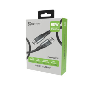 Klip Xtreme Cable USB-C a USB-C Cable 60W - PowerGo 250 - KAC-250-3FT