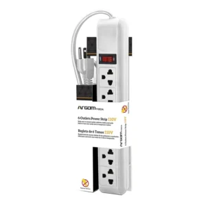 ARGOM Regleta de 6 Tomas 110V (ARG-AC-0252WT)