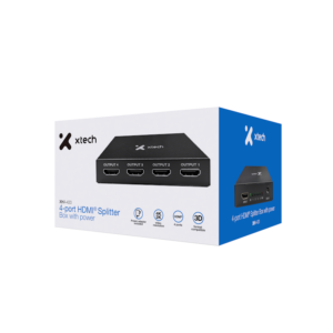 XTECH Spliter HDMI 4 Puertos - Plug & Play Full HD - (XHA-420)