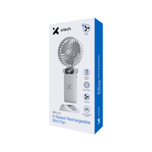 XTECH Mini ventilador recargable de 6 velocidades - Blanco - XTA-900