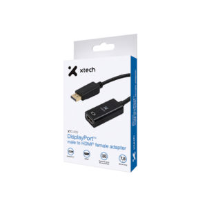 XTECH Adaptador de Video -  DP macho a HDMI hembra - XTC-378