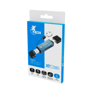 XTECH Lector de Tarjetas Tipo-C - 2 en 1 - (XTC-580)