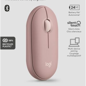 Logitech Mouse PEBBLE 2 M350s BT Rose - 910-007048
