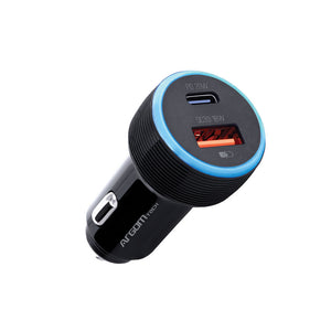 ARGOM Cargador Vehicular Tipo C + USB 36W (ARG-AC-0118BK)